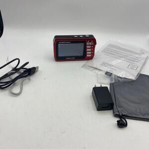 Minolta MN40WP Waterproof Dual-Screen Digital Camera (Red)